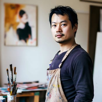 Male Artist Man. Painter Painting Men doing Art