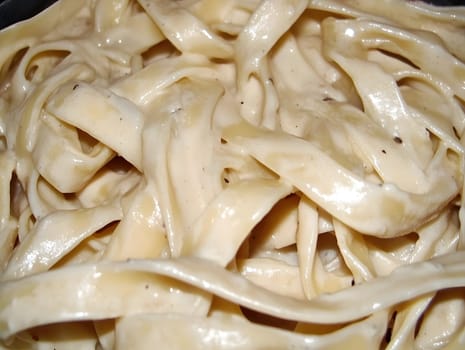 Italian Alfredo Spahetti Pasta. Creamy Penne and spaghetti Food lunch meal