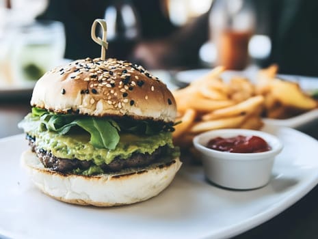 Avocado Burger Junk Fast Food Hamburger Meal Food