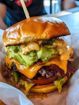 Avocado Burger Junk Fast Food Hamburger Meal Food