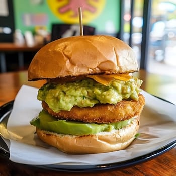Avocado Burger Junk Fast Food Hamburger Meal Food