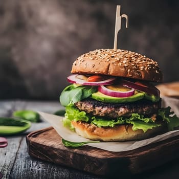 Avocado Burger Junk Fast Food Hamburger Meal Food