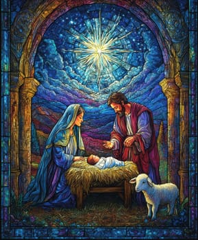 Sacred family. AI generative.