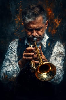 a jazz bar stage. AI generative.