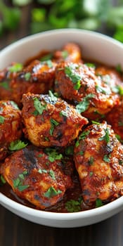 Chicken Masala dish. AI generative.