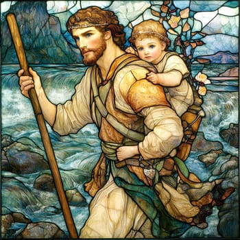 St. Christopher. AI generative.
