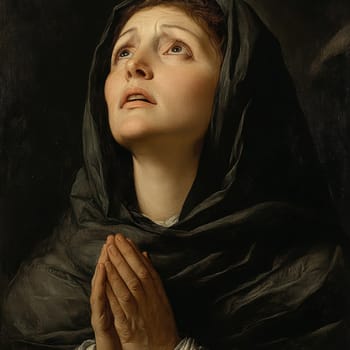Portrait of Saint Magdalene. AI generative.