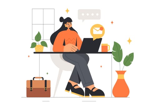 Confident Businesswomen Vector Illustration of Strong Female Entrepreneurs Supporting to Promote Women's Participation in Politics and Business