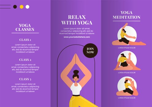 Mindful Practices and Yoga Social Media Brochure Templates in Flat Design
