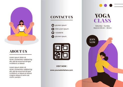 Mindful Practices and Yoga Social Media Brochure Templates in Flat Design