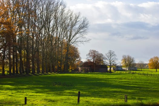 German countryside landscape, Lower Rhine Region, Germany