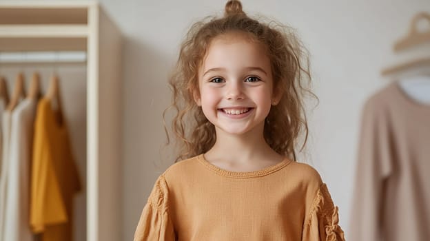 Portrait of a charming young girl with a heartwarming smile, radiating pure joy.