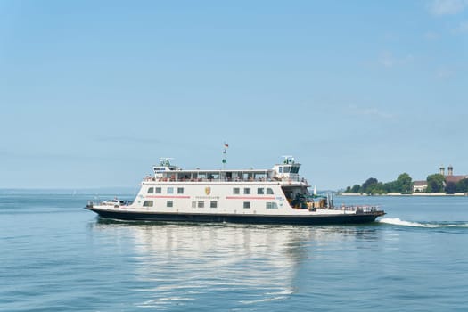 The Friedrichshafen ferry during the journey on Lake Constance, Bodensee from Friedrichshafen in Germany to Romanshorn in Switzerland