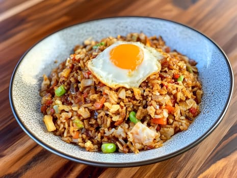 Nasi goreng Fried rice indonesian food dinner dish with vegetables