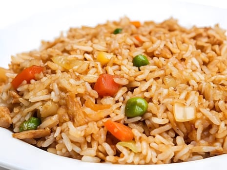 Nasi goreng Fried rice indonesian food dinner dish with vegetables