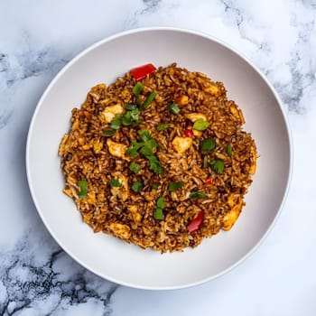 Nasi goreng Fried rice indonesian food dinner dish with vegetables