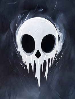 Spooky White Halloween ghost scary icon logo symbol
