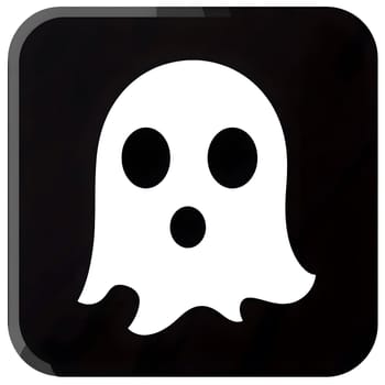 Spooky White Halloween ghost scary icon logo symbol