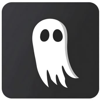 Spooky White Halloween ghost scary icon logo symbol