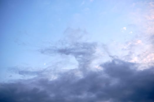 Blue sky full of white clouds, bright blue sky