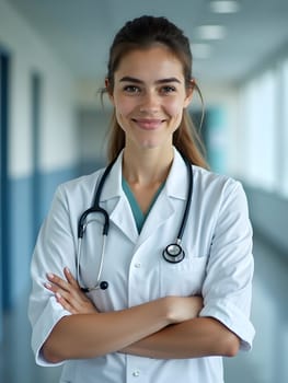 Portrait of cute female doctor