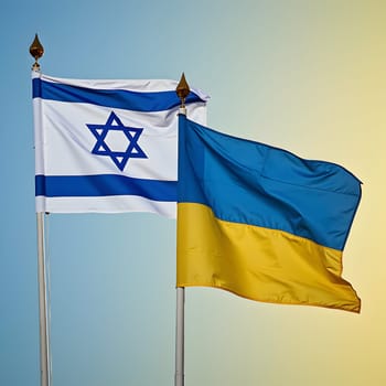 Israeli and Ukrainian flags together