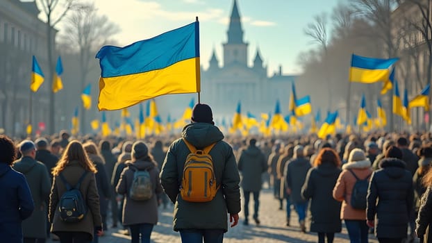Stand with Ukraine, Ukraine flags