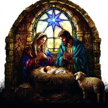 Sacred family. AI generative.