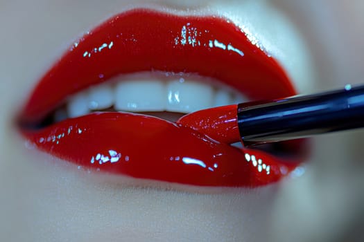 Fashionable types of lipsticks,red, black, pink and maroon. AI generative.