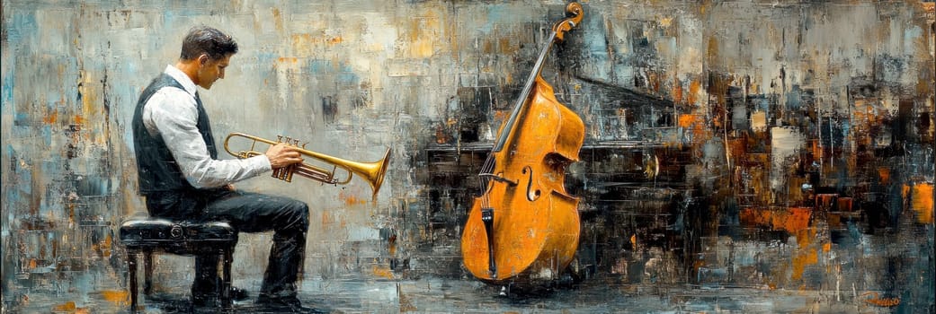 a jazz bar stage. AI generative.