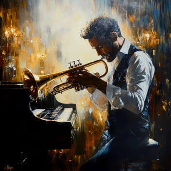 a jazz bar stage. AI generative.