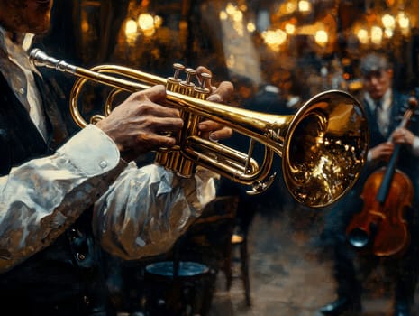 a jazz bar stage. AI generative.
