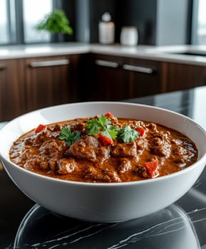 Chicken Masala dish. AI generative.