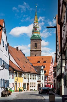 Church in the historic old town of Wolframs-Eschenbach (Franconia, Germany)