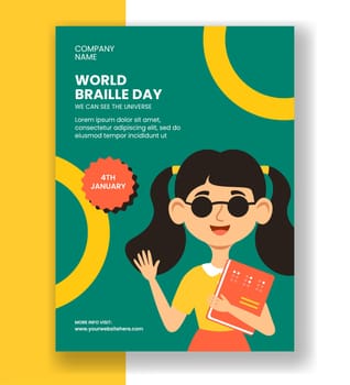 World Braille Day Illustration Templates for Vertical Poster Creatives