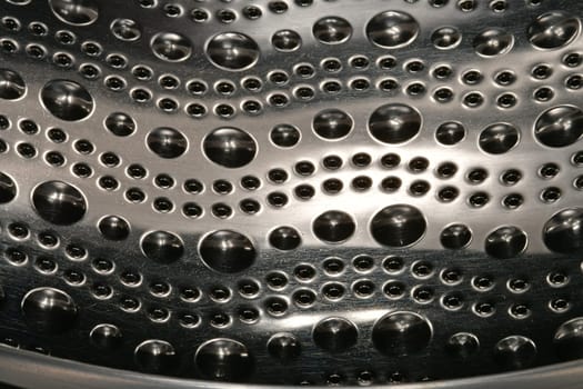 washing machine drum in a macro view