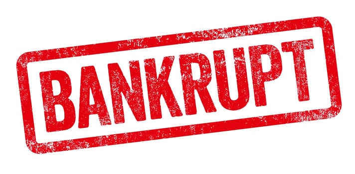 Red stamp on a white background - Bankrupt