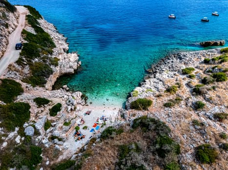 Kremidi Beach, on the coast of Zakynthos, Greece.