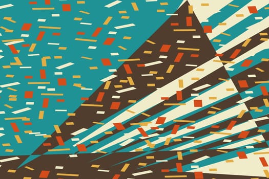 Falling confetti abstract background in retro pastel colors vector illustration. Happy geometric trendy graphic design for greeting card banner poster event celebration flyer party invitation cover