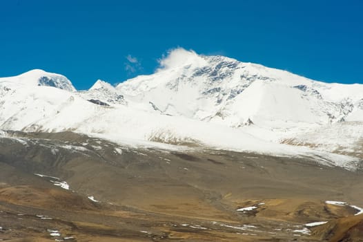 Mountains of the Himalayas, young beautiful high mountains of Tibet.