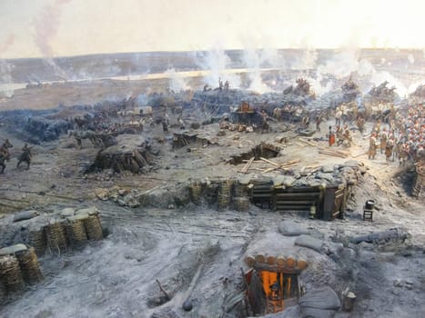 Republic of Crimea, Sevastopol - June 20, 2019: Reconstruction of the events of the defense of Sevastopol in the Crimean War of 1854-55.