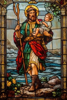 St. Christopher. AI generative.