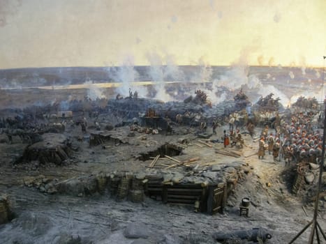 Republic of Crimea, Sevastopol - June 20, 2019: Reconstruction of the events of the defense of Sevastopol in the Crimean War of 1854-55.