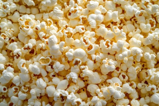 freshly popped popcorn in a cinema. AI generative.