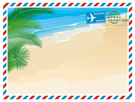Air mail from vacation illustration