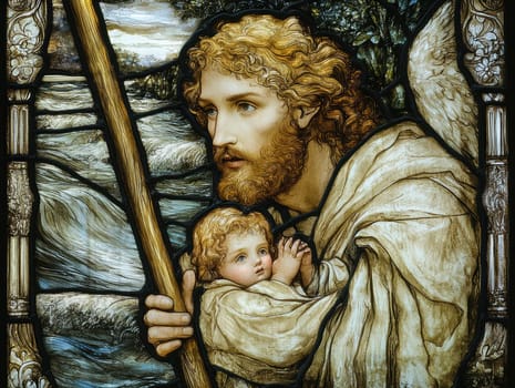 St. Christopher. AI generative.