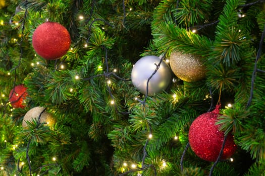 Christmas background and new year still life festive decoration, stock photo