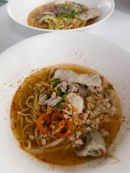 Thai noodle style spicy hot food for meal, stock photo