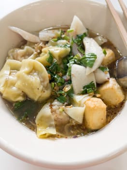 Thai noodle style spicy hot food for meal, stock photo