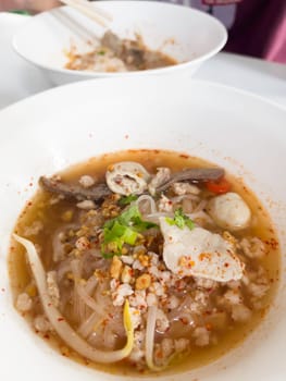 Thai noodle style spicy hot food for meal, stock photo